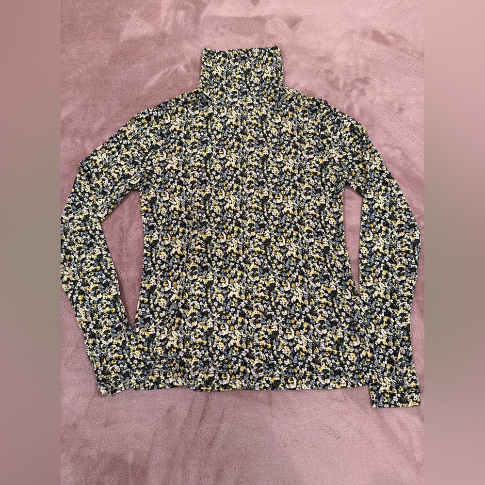 Floral Turtleneck Sweater